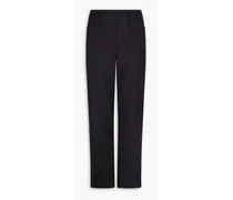 Bead-embellished wool-blend straight-leg pants - Gray