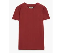 Francis pointelle-knit top - Red