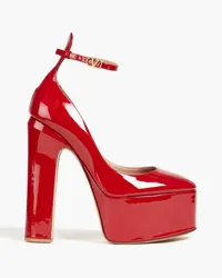 Valentino Garavani VLOGO patent-leather platform pumps - Red Red