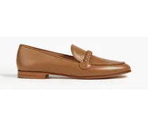 Braided leather loafers - Brown