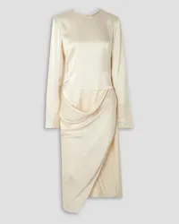 J.W.Anderson Asymmetric draped satin midi dress - White White