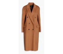 Galarita double-breasted wool-blend felt coat - Brown