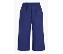 Linen and cotton-blend culottes - Blue
