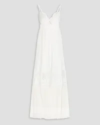 Saloni Naki paneled tulle, gauze and cotton maxi dress - White White