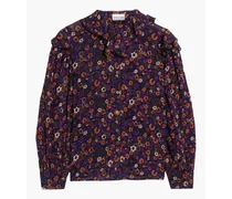 Paoli floral-print cotton blouse - Purple