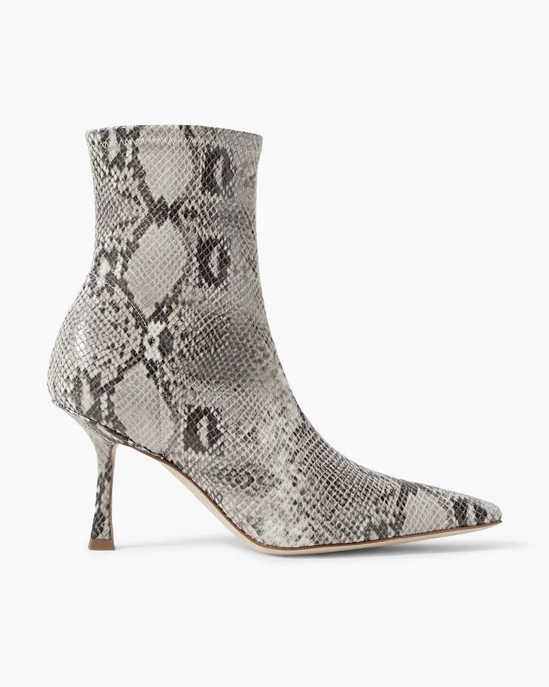 A.W.A.K.E. Agnes snake-effect faux suede ankle boots - Animal print Animal
