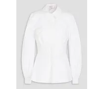 Stretch-cotton poplin shirt - White