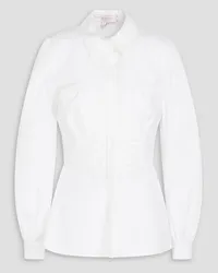 Carolina Herrera New York Stretch-cotton poplin shirt - White White