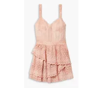 Caro tiered broderie anglaise mini dress - Pink