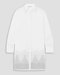 Paco Rabanne Studded cotton-poplin mini shirt dress - White White