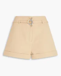 Ganni Belted twill shorts - Neutral Neutral