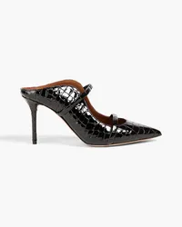 Malone Souliers Maureen 85 croc-effect leather mules - Black Black