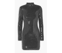 Caterina open-back embellished jersey mini dress - Black