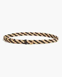 Zimmermann Braided leather and raffia belt - Black Black