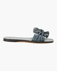 Tory Burch Rope knotted leather slides - Blue Blue