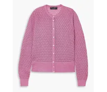 Metallic crochet-knit cardigan - Pink