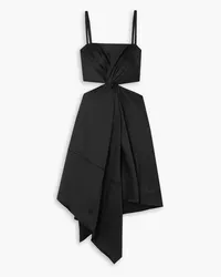 J.W.Anderson Asymmetric cutout twisted satin dress - Black Black