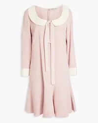 RED Valentino Bow-embellished two-tone crepe mini dress - Pink Pink