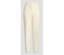 Wool-blend crepe tapered pants - White