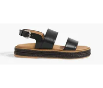 Naya leather espadrille slingback sandals - Black