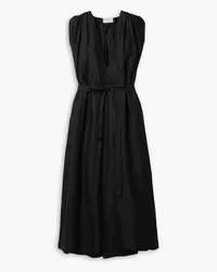 BONDI BORN Marigot belted voile maxi dress - Black Black