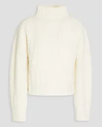 Theory Cable-knit wool and cashmere-blend turtleneck sweater - White White