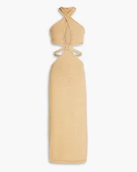 Cult Gaia Aziza crossover cutout cotton-blend midi dress - Neutral Neutral