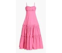 Didi gathered cotton-poplin maxi dress - Pink