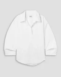 KHAITE Melan cotton-poplin shirt - White White