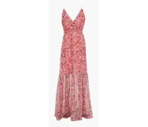 Ani floral-print silk-blend fil coupé georgette maxi dress - Pink