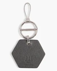 Dunhill Printed textured-leather keychain - Gray Gray