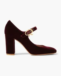 Gianvito Rossi 85 velvet Mary Jane pumps - Burgundy Burgundy