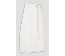 Cotton-blend poplin wrap maxi skirt - White