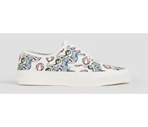 Printed canvas sneakers - White