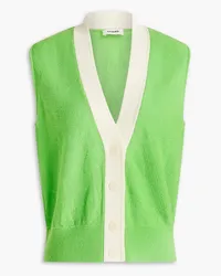 Sandro Two-tone wool ad cashmere-blend vest - Green Green