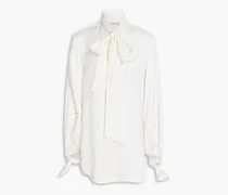 Camuto tie-front satin-twill shirt - White