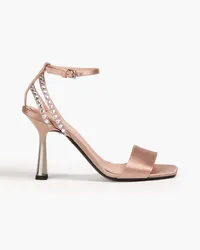 Alberta Ferretti Crystal-embellished satin sandals - Pink Pink