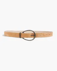 Brunello Cucinelli Bead-embellished suede belt - Neutral Neutral