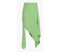Wrap-effect pleated crepe skirt - Green