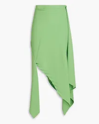 A.W.A.K.E. Wrap-effect pleated crepe skirt - Green Green