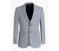 Houndstooth wool and mohair-blend blazer - Blue