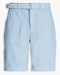 Officine Generale Paolo belted cotton-twill shorts - Blue Blue