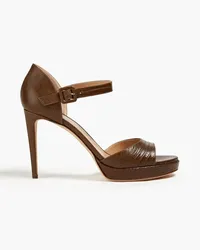 Sergio Rossi Lizard-effect leather sandals - Brown Brown