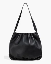 Elleme Vague gathered leather shoulder bag - Black Black