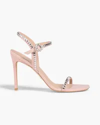 Stuart Weitzman Gem Cut 100 embellished suede sandals - Pink Pink