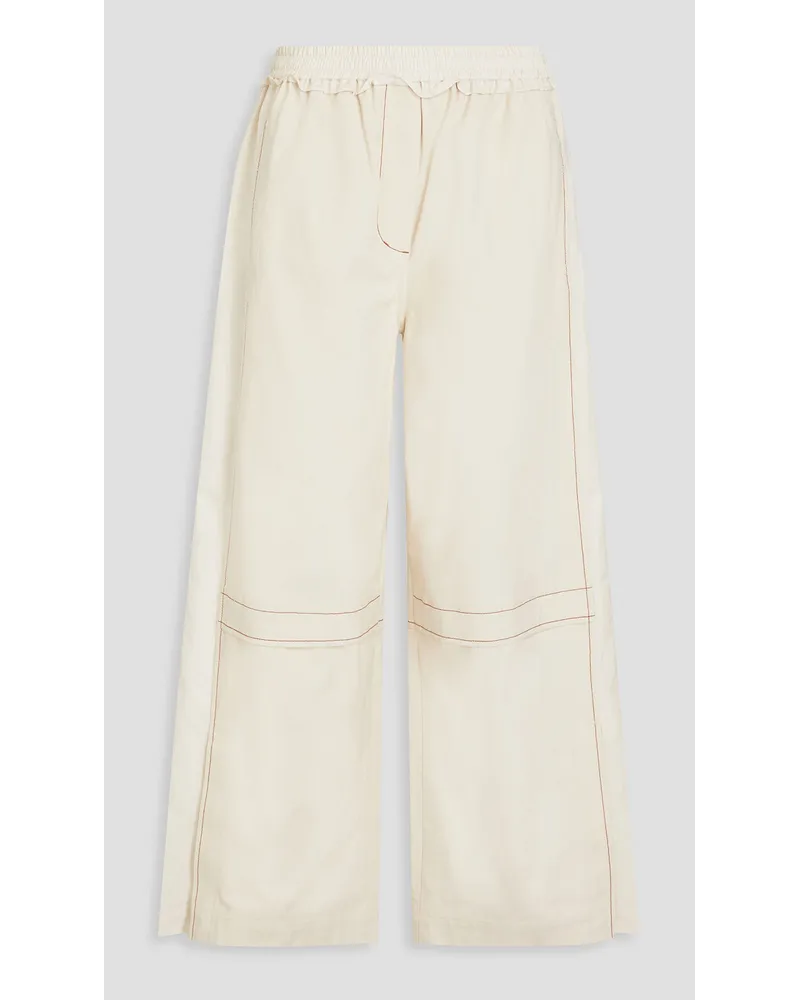 3.1 phillip lim Cropped ripstop-paneled cotton-canvas wide-leg pants - White White