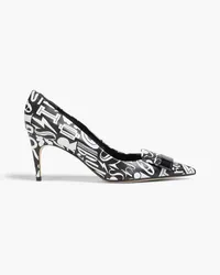 Sergio Rossi Embellished printed leather pumps - Black Black