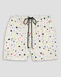 Christopher Kane Printed cotton-poplin shorts - White White