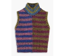 Cropped striped cotton-blend turtleneck sweater - Multicolor