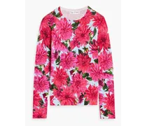 Floral-print cotton-blend cardigan - Pink